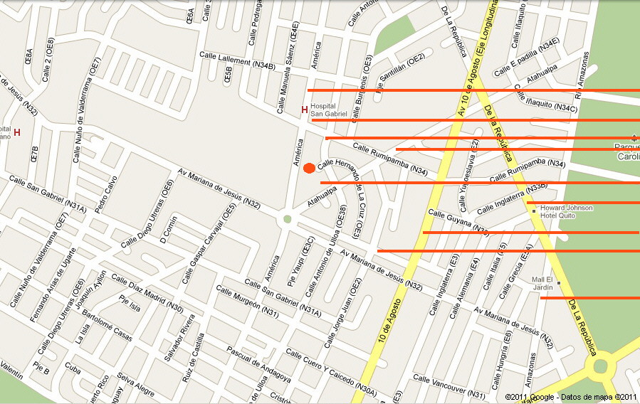 Mapa Quito Ubicacion Atahuapa Ulloa Mariana de Jesus America