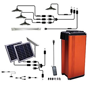 Kit solar casa finca granja Solares focos usb litio fotovoltaicas